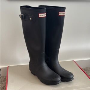 Hunter Black Tall Rain Boots